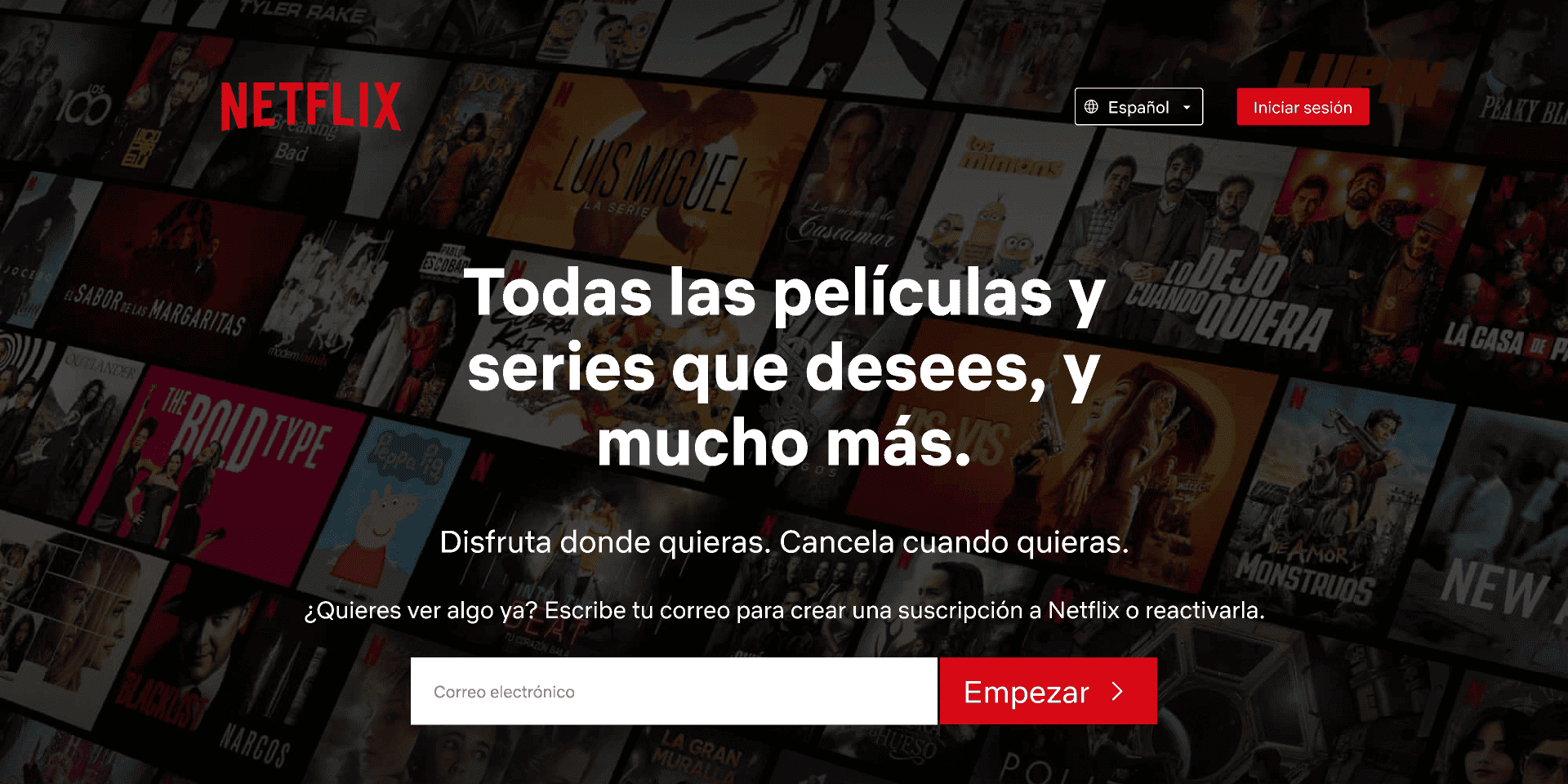 Diseño de landing page Netflix